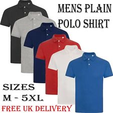 Camisa polo masculina lisa manga curta pique top mistura de algodão camiseta golfe nova comprar usado  Enviando para Brazil