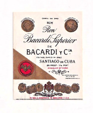 1940s BACARDI & CO, SANTIAGO, CUBA BACARDI SUPERIOR RUM ETIQUETA DOURADA 1/10 PINTA comprar usado  Enviando para Brazil