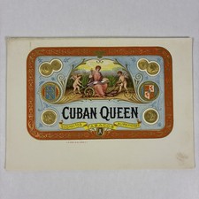 Raro Original Vintage Cubano Queen Charuto Caixa Etiqueta Em Relevo Litho Querubins Arte comprar usado  Enviando para Brazil
