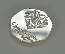 Prata fina comemorativa 'Parabéns pelo dia do seu casamento'. Presente/presente comprar usado  Enviando para Brazil