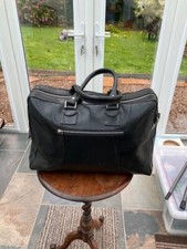 Black leather holdall for sale  WORCESTER