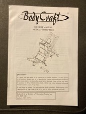 Usado, BodyCraft Owners Manual Modelo F660 Trenó Quadril Leg Press comprar usado  Enviando para Brazil