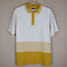 Radmor Golf Rozmiar L Taylor Ombre Koszulka polo Krótki rękaw Retro Biała Żółta na sprzedaż  Wysyłka do Poland