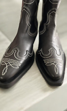 Leather black cowboy for sale  NEWHAVEN