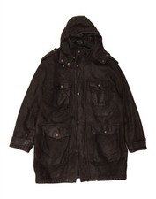 Casaco de couro vintage masculino com capuz Reino Unido 42 GG couro preto DE10 comprar usado  Enviando para Brazil