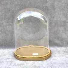 Frasco de sino vintage retrô cúpula de vidro oval cloche 13,97x10,23x 5,91" 35,5 x 26 x15cm, usado comprar usado  Enviando para Brazil