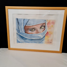 Aquarelle représentant visage d'occasion  Saint-Cyr-sur-Loire