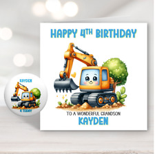Digger birthday card for sale  LEICESTER
