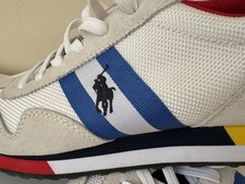 Usado, Novo com etiquetas Polo Masculino Ralph Lauren Colorblock Tamanho 9D Tênis Branco Treinador Couro Malha comprar usado  Enviando para Brazil