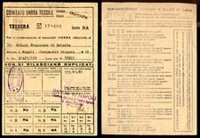 Tessera comitato unrra usato  Fontegreca