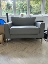 Grey leather loveseat for sale  NEWCASTLE