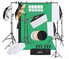 Kit de iluminação de estúdio fotográfico vídeo 3 X cenários 5 X conjunto de suporte para guarda-chuva comprar usado  Enviando para Brazil