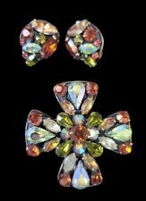 Usado, Broche e brincos cruzados de malta Regency AB strass comprar usado  Enviando para Brazil