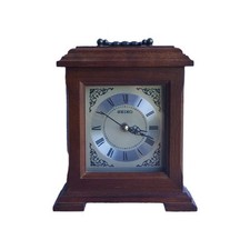 Vintage SEIKO Mantle Shelf Desk Relógio Decorativo de Madeira Operado por Bateria. Bom comprar usado  Enviando para Brazil