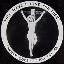 Lanterna mágica de vidro corrediça O QUE EU FIZ PARA A RELIGIÃO C1900 JESUS NA CRUZ comprar usado  Enviando para Brazil