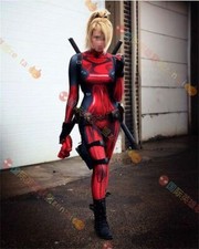 Macacão Lady Deadpool Cosplay Vermelho Halloween Fantasia Vestido Adulto Infantil  comprar usado  Enviando para Brazil