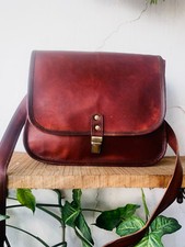 Bolsa tiracolo feminina de couro de cabra refinado nova bolsa carteiro marrom, usado comprar usado  Enviando para Brazil
