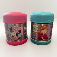Lote 2 garrafas térmicas Disney 10 oz. Frascos de comida infantis de aço inoxidável congelados Minnie Mouse, usado comprar usado  Enviando para Brazil
