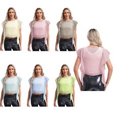 Camisa Feminina Flowy Tops Cor Sólida Roupa Diária Blusa Chiffon Bonita Camisetas Top comprar usado  Enviando para Brazil