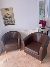 Pair brown leatherette for sale  WALTON ON THE NAZE