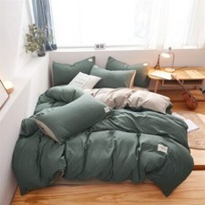 Conjunto de roupa de cama nórdica reversível cor sólida 4 peças capa de colcha fronhas de lençol comprar usado  Enviando para Brazil