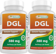 Pacote com 2 Best Naturals DGL mastigável 380 mg 180 comprimidos comprar usado  Enviando para Brazil