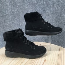 Botas de inverno femininas Skechers 9 On The Go couro preto pele sintética com cadarço 14611 comprar usado  Enviando para Brazil