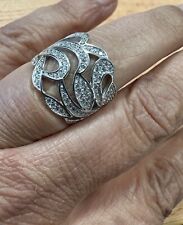 Bague large rhodié d'occasion  France