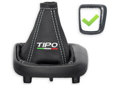 PER FIAT TIPO 2015-2024 CUFFIA LEVA CAMBIO PELLE NERA RICAMO BIANCO + TELAIO comprar usado  Enviando para Brazil