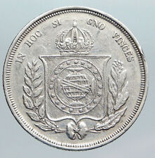 1864 BRASIL Antigo Brasão Brasileiro ANITQUE Prata 500 Reis Moeda i90457 comprar usado  Enviando para Brazil