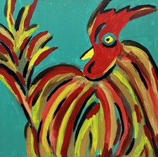 Pintura expressionista abstrata original galo galo galo em tela 12 x 12 comprar usado  Enviando para Brazil