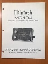 Mcintosh mq104 service for sale  Buffalo