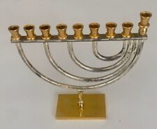 Original Não Usado Vintage Judaica 24K Banhado a Ouro e Prata Hanukkah Menorá 16 cm, usado comprar usado  Enviando para Brazil