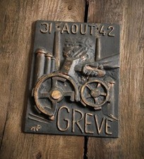 Ancienne Plaque Fonte 31 Août 1942 Grève Luxembourg F.A.M. - Fonderie N°172 comprar usado  Enviando para Brazil