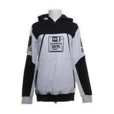 Cropp, bluza z kapturem, rozmiar: XS, czarno-biała, bawełna/poliester, nadruk #AC5 na sprzedaż  PL