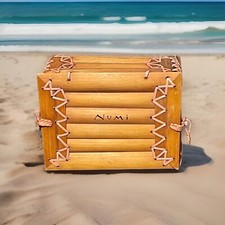 Caixa de bambu Numi Tea feita à mão 4,75”H, usado comprar usado Caixa de bambu Numi Tea feita à mão 4,75”H, usado comprar usado  Enviando para Brazil