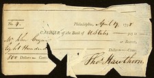 Usado, PA $800 PHILADELPHIA The Bank of The United States abril de 1798 cheque caixa #4 comprar usado  Enviando para Brazil