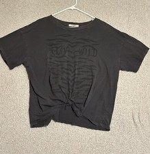 Camiseta Project Social T feminina preta Stay Wild gráfica frente amarrada comprar usado  Enviando para Brazil