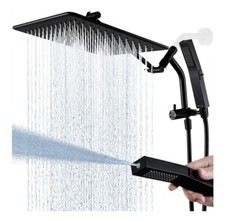 Cabeça de chuveiro de chuva G-Promise 12” W3-Way desviador com pausa mangueira de aço inoxidável preta comprar usado  Enviando para Brazil