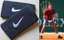 Pulseiras Nike DRI-FIT Premier 2016 DW obsidiana/branco Roger Federer um par comprar usado  Enviando para Brazil
