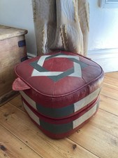 Vintage leather footstool for sale  CARDIFF