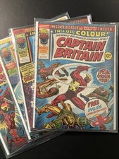 Revista Captain Britain #1 2 3 4 con máscara y boomerang High Grade 1976 Marvel Reino Unido segunda mano  Embacar hacia Mexico