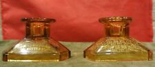 Usado, Castiçais/castiçais triangulares vintage de vidro âmbar, decoração de mesa comprar usado  Enviando para Brazil