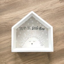Placa decorativa de madeira para quarto de bebê caixa de sombra aberta sonho grande 11x11x3" comprar usado  Enviando para Brazil