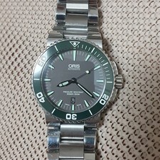 Oris Aquis relógio de mergulho automático verde cinza 43mm 01 733 7653 4137-07 8 26,48 comprar usado  Enviando para Brazil