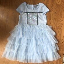 Usado, Vestido Disney Frozen Anna Elsa Princesa Tutu Babado Azul Tamanho 10/12 comprar usado  Enviando para Brazil