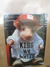 Pôster vintage Kiss my grits animal 1981 engraçado leitão porco 19662 comprar usado  Enviando para Brazil