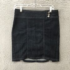 Mini-saia lápis jeans Nissi feminina azul média denim zíper mosca fenda traseira casual comprar usado  Enviando para Brazil