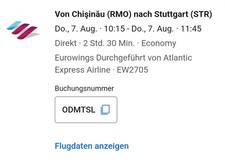 Flugticket stuttgart chisinau gebraucht kaufen  Ettlingen