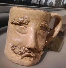 Pottery face mug for sale  Nederland